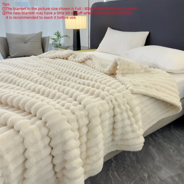 Solid Color Double-sided Plush Blanket, 1/2pcs Soft Skin-friendly Warm Throw Blanket, Multifunctional Blanket for Home Office Camping Car Travel, Valentine's Day Gift - Image 8